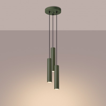 NOWOŚĆ Lampa wisząca LAGOS 3P zielona oliwkaSL.1487 Sollux
