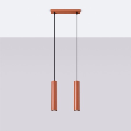 NOWOŚĆ Lampa wisząca LAGOS 2 ochra czerwonaSL.1490 Sollux