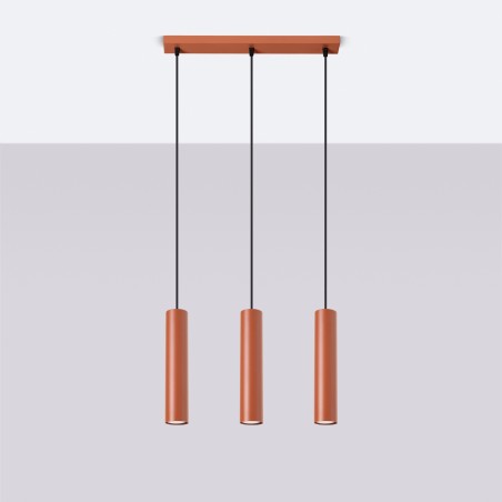 NOWOŚĆ Lampa wisząca LAGOS 3L ochra czerwonaSL.1491 Sollux
