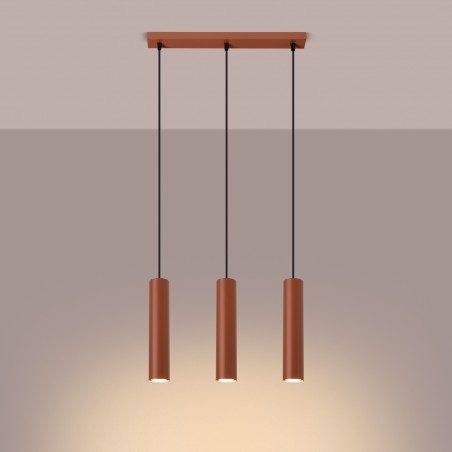 NOWOŚĆ Lampa wisząca LAGOS 3L ochra czerwonaSL.1491 Sollux