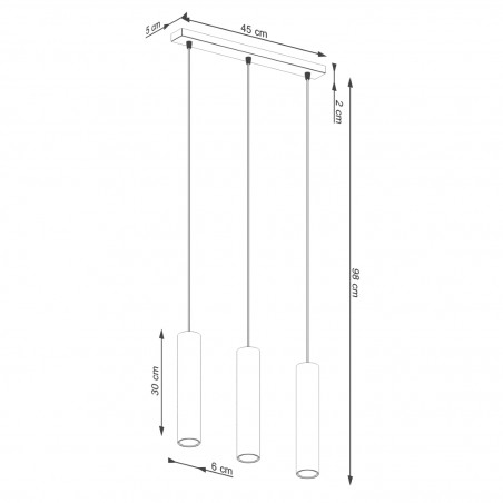 NOWOŚĆ Lampa wisząca LAGOS 3L ochra czerwonaSL.1491 Sollux