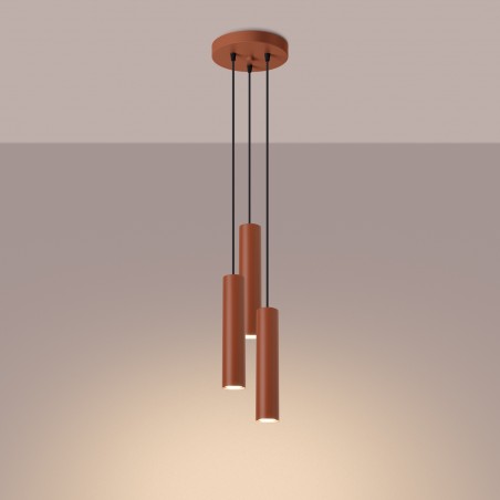 NOWOŚĆ Lampa wisząca LAGOS 3P ochra czerwonaSL.1492 Sollux