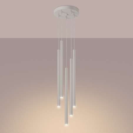 NOWOŚĆ Lampa wisząca PASTELO 5P beżowaSL.1516 Sollux