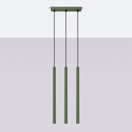 NOWOŚĆ Lampa wisząca PASTELO 3 zielona oliwkaSL.1520 Sollux