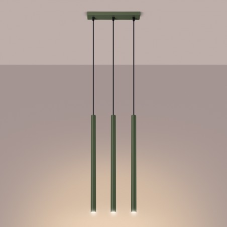 NOWOŚĆ Lampa wisząca PASTELO 3 zielona oliwkaSL.1520 Sollux