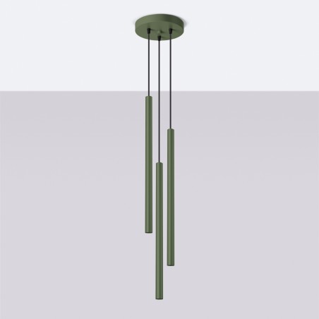 NOWOŚĆ Lampa wisząca PASTELO 3P zielona oliwkaSL.1521 Sollux