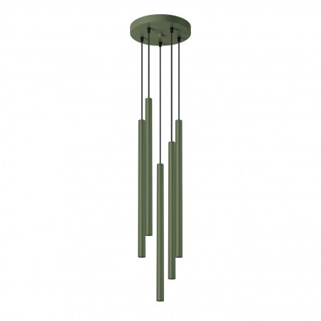 NOWOŚĆ Lampa wisząca PASTELO 5P zielona oliwkaSL.1522 Sollux