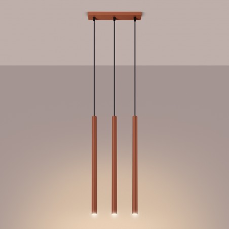 NOWOŚĆ Lampa wisząca PASTELO 3 ochra czerwonaSL.1526 Sollux