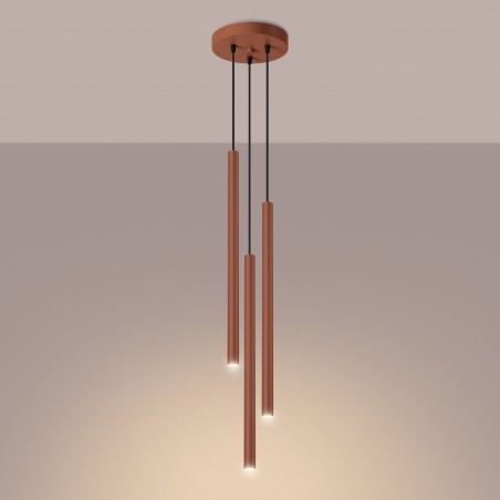 NOWOŚĆ Lampa wisząca PASTELO 3P ochra czerwonaSL.1527 Sollux