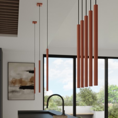 NOWOŚĆ Lampa wisząca PASTELO 3P ochra czerwonaSL.1527 Sollux