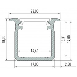 NOWOŚĆ EKPR6559PROFIL ALUMINOWY SREBRNY TYP G 1m + KLOSZ MLECZNY Milagro