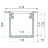 NOWOŚĆ EKPR6559PROFIL ALUMINOWY SREBRNY TYP G 1m + KLOSZ MLECZNY Milagro