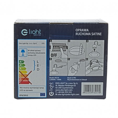 NOWOŚĆ EKZ2570OCZKO OKRĄGŁE GU10 1X5W LED SATYNA Milagro