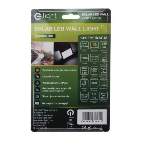NOWOŚĆ EKO8817Lampka Solarna Butterfly Biała 1,5W Milagro