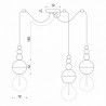 Lampa wisząca LOFT BALA 3 LBBIS3B09 Kolorowe Kable Biały strukturalny Drewno Kulki Pająk