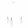 Lampa wisząca LOFT BALA 3 LBBIS3B09 Kolorowe Kable Biały strukturalny Drewno Kulki Pająk