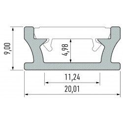 NOWOŚĆ EKPR5382PROFIL ALUMINIOWY SREBRNY TYP T 1m + KLOSZ MLECZNY Milagro