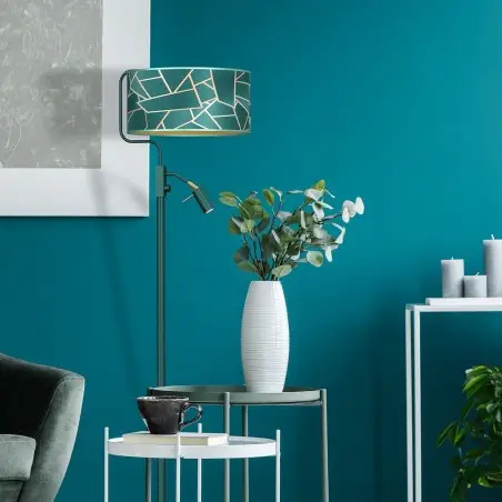NOWOŚĆ MLP7582Lampa podłogowa ZIGGY GREEN Gold/Bottle 1xE27 + 1x mini GU10 Milagro
