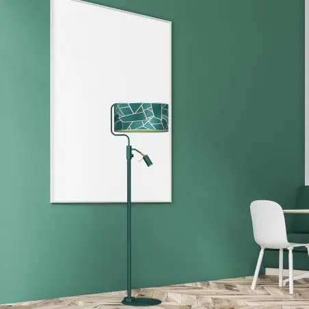 NOWOŚĆ MLP7582Lampa podłogowa ZIGGY GREEN Gold/Bottle 1xE27 + 1x mini GU10 Milagro