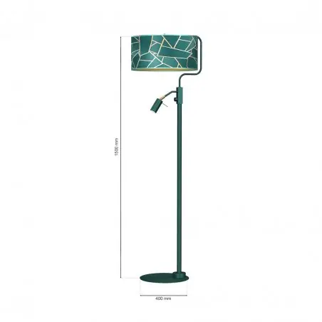 NOWOŚĆ MLP7582Lampa podłogowa ZIGGY GREEN Gold/Bottle 1xE27 + 1x mini GU10 Milagro