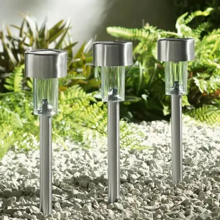 NOWOŚĆ EKO0594Lampa Solarna Patyk Inox 4,5x4,5x29,5 Milagro