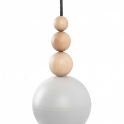 Lampa wisząca LOFT BALA LBLGSB03 Kolorowe Kable Jasny Szary strukturalny Drewno Kulki