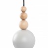 Lampa wisząca LOFT BALA LBLGSB03 Kolorowe Kable Jasny Szary strukturalny Drewno Kulki
