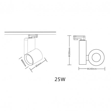 NOWOŚĆ ML1106Reflektor Ojo 25W 2700/4000K Biały 3 Obwodowy Milagro