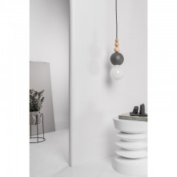 Lampa wisząca LOFT BALA LBDGS15 Kolorowe Kable Ciemny Szary strukturalny Drewno Kulki