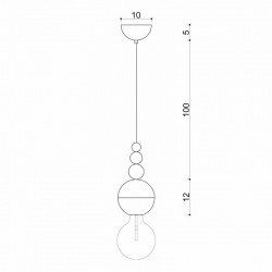 Lampa wisząca LOFT BALA LBDBSB02 Kolorowe Kable Ciemny Niebieski strukturalny Drewno Kulki