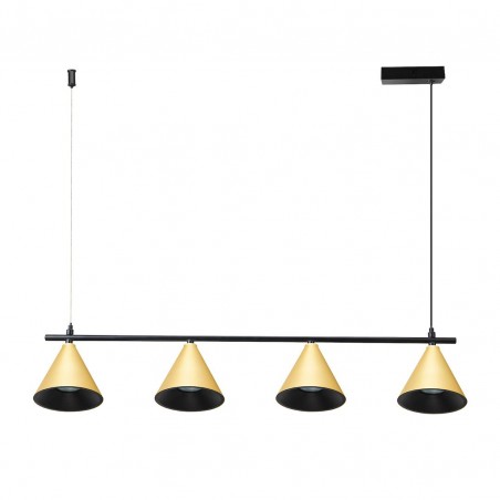 NOWOŚĆ ML1125Lampa Wisząca Cone Złoty 4xGU10 Milagro