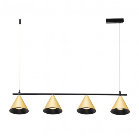 NOWOŚĆ ML1125Lampa Wisząca Cone Złoty 4xGU10 Milagro