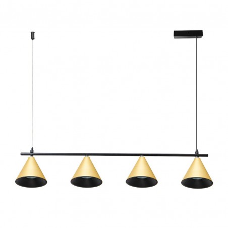 NOWOŚĆ ML1125Lampa Wisząca Cone Złoty 4xGU10 Milagro