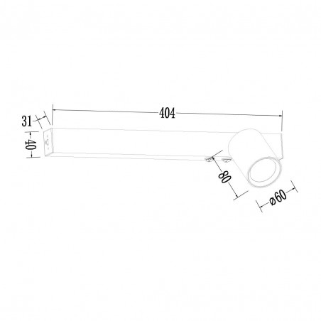 NOWOŚĆ ML1126Kinkiet Magnet 9W+1xGU10 3000/4000K Czarny Prawy Milagro