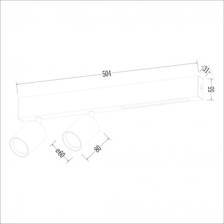 NOWOŚĆ ML1133Lampa Sufitowa Magnet 9W+2xGU10 3000/4000K Biały Milagro