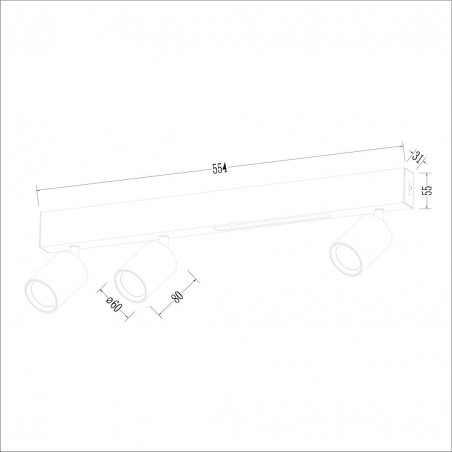 NOWOŚĆ ML1134Lampa Sufitowa Magnet 9W+3xGU10 3000/4000K Czarny Milagro