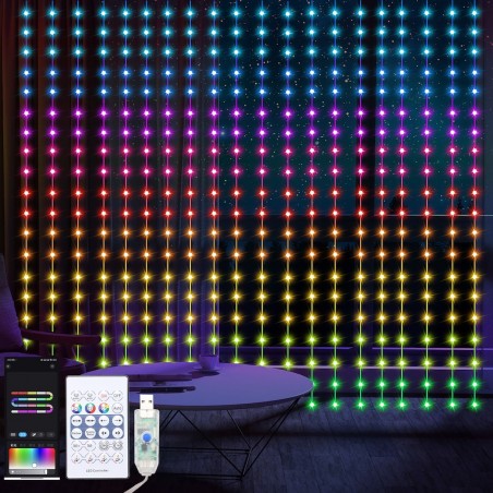 NOWOŚĆ EK1390Kurtyna Wizard Kulka 2*2m 400LED RGB Milagro