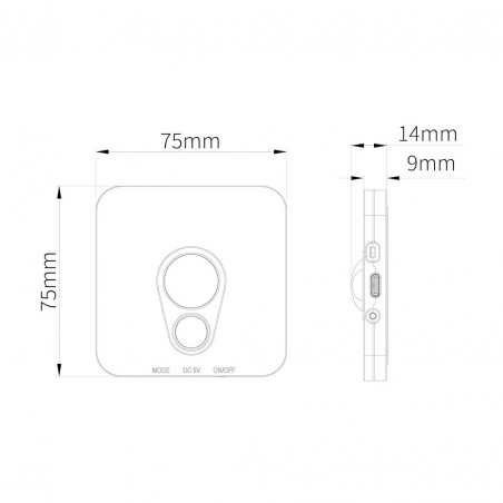 NOWOŚĆ EKB1392Lampka Podszafkowo-Schodowa Stanley Czarny 3CCT 7,5*7,5cm Milagro