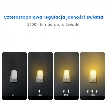 NOWOŚĆ EKW1441Lampka Wtykowa Kama 2700K Milagro
