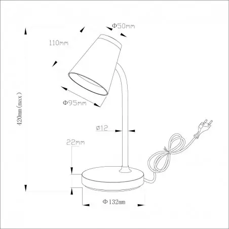 NOWOŚĆ ML1443Lampka Biurkowa Chico 4,5W 4000K Czarny Milagro