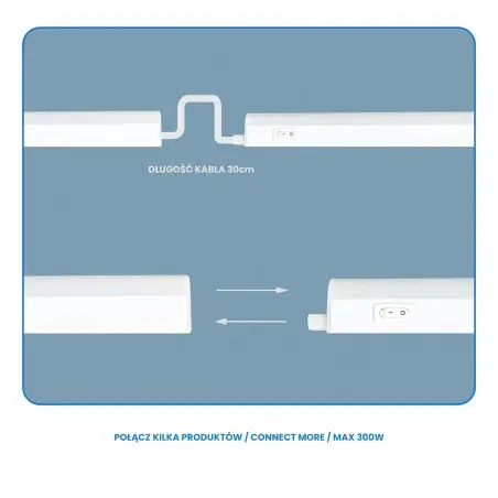 NOWOŚĆ EK1496Listwa LED Vito T5 4W 4000K 30cm Milagro