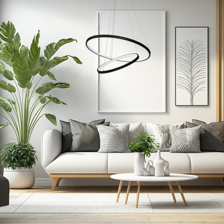 NOWOŚĆ ML1542Lampa wisząca HOOP BLACK 51W LED Milagro