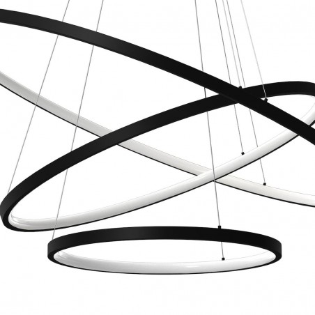 NOWOŚĆ ML1543Lampa wisząca HOOP BLACK 93W LED Milagro