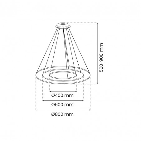 NOWOŚĆ ML1543Lampa wisząca HOOP BLACK 93W LED Milagro