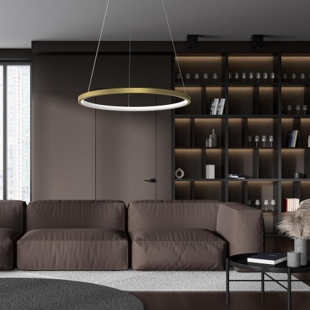 NOWOŚĆ ML1545Lampa wisząca HOOP GOLD 27W LED Milagro