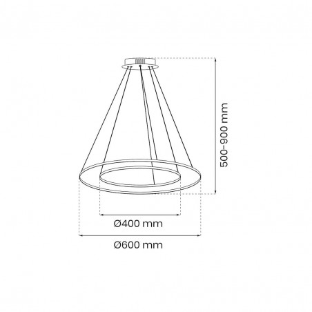 NOWOŚĆ ML1546Lampa wisząca HOOP GOLD 51W LED Milagro
