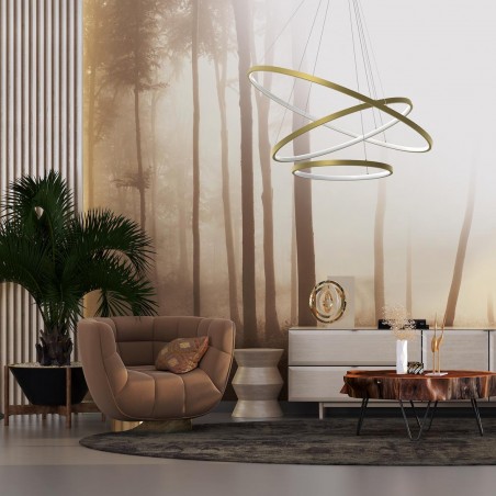 NOWOŚĆ ML1547Lampa wisząca HOOP GOLD 93W LED Milagro