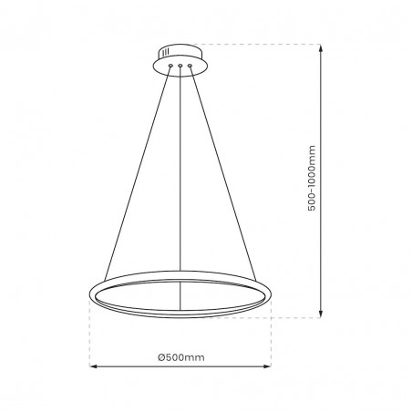 NOWOŚĆ ML1549Lampa wisząca HOOP CHROME 27W LED Milagro