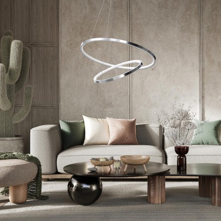 NOWOŚĆ ML1550Lampa wisząca HOOP CHROME 51W LED Milagro