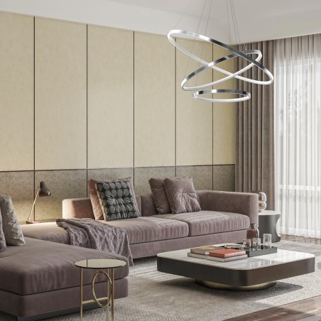 NOWOŚĆ ML1551Lampa wisząca HOOP CHROME 93W LED Milagro